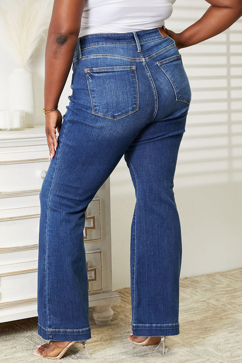 SAMPLE- Judy Blue Full Size High Waist Wide Hem Flare Jeans 15(32)/Medium