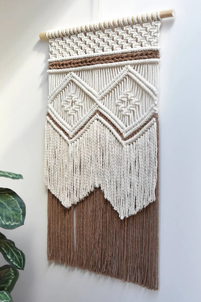 Two-Tone Handmade Macrame Wall Hanging