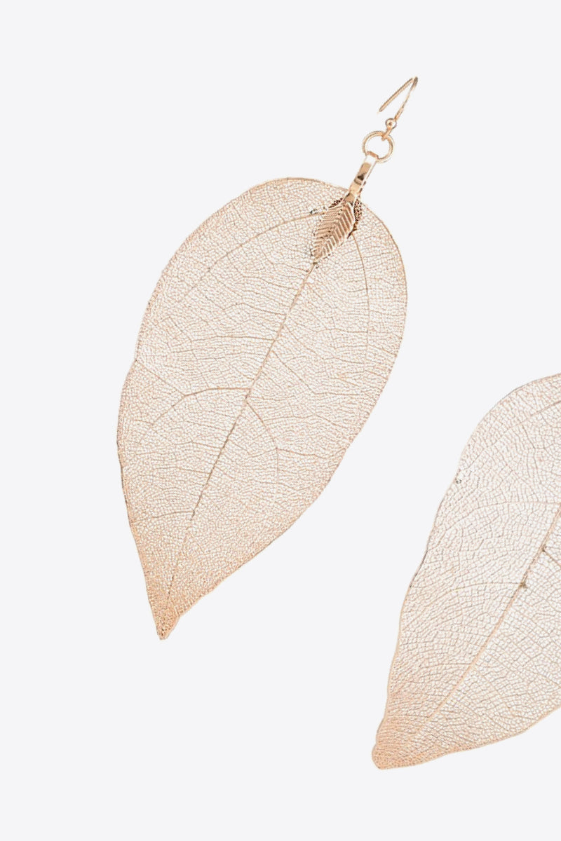 Leaf-Shaped Dangle Earrings