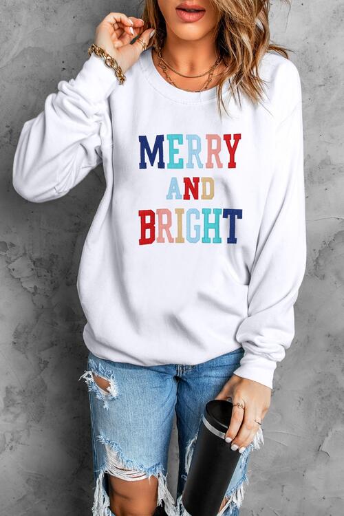 MERRY AND BRIGHT Graphic Sweatshirt