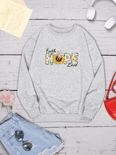 FAITH HOPE LOVE Round Neck Sweatshirt