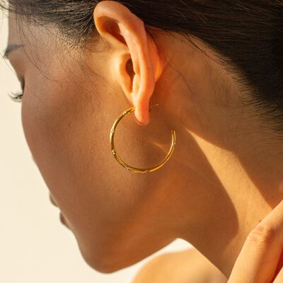 Zircon 18K Gold-Plated C-Hoop Earrings