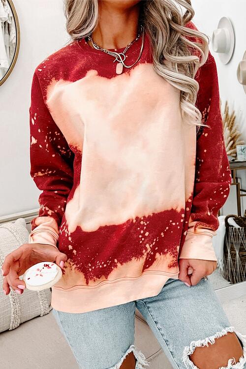 Tie Dye  Round Neck Long Sleeve Sweatshirt