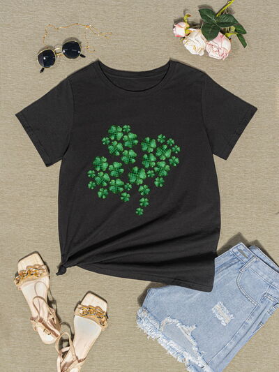 Lucky Clover Round Neck T-Shirt