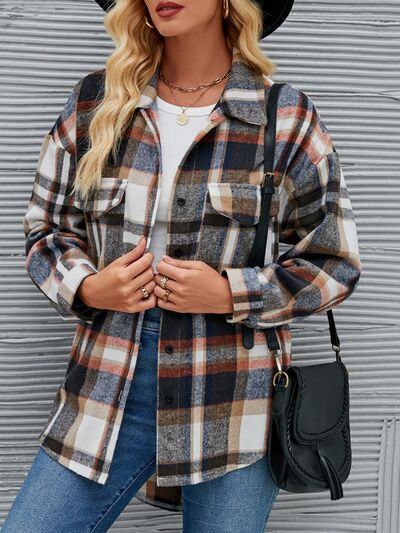 Plaid Button Up Collared Neck Shirt