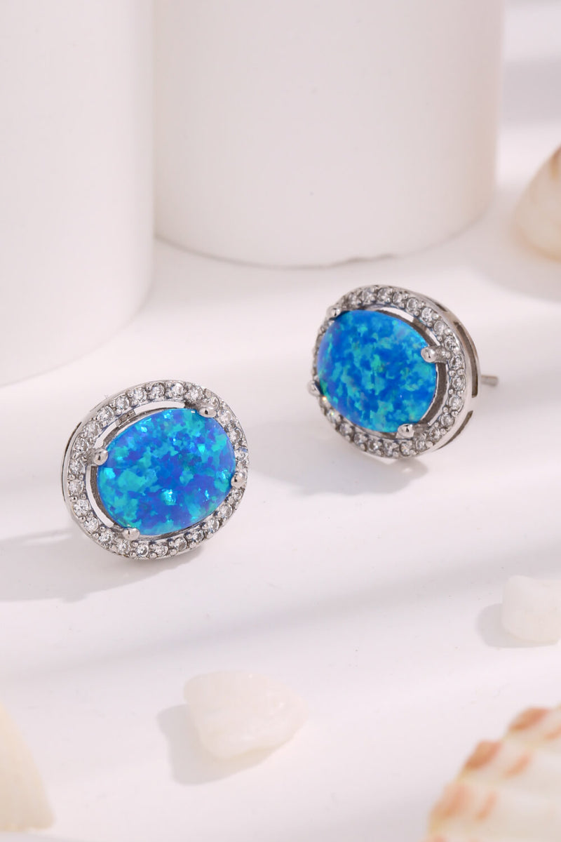 Opal Round Earrings