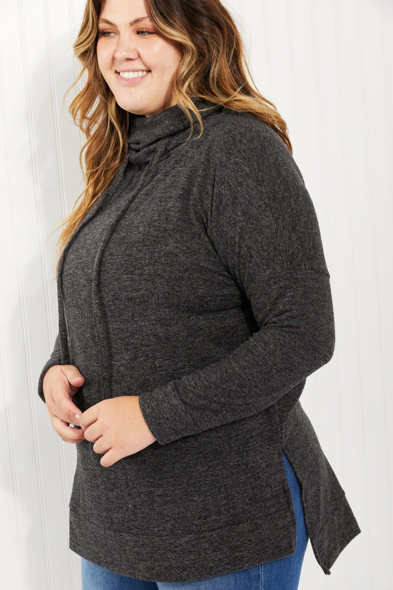 SAMPLE Zenana Full Size Brushed Funnel Neck Sweater1X