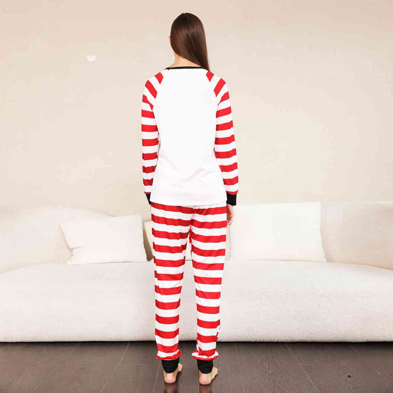 MERRY CHRISTMAS Graphic Top and Striped Pants Set