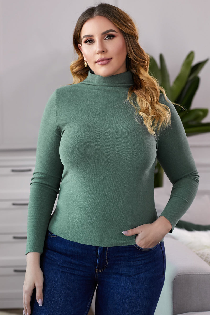 Plus Size Mock Neck Long Sleeve Top