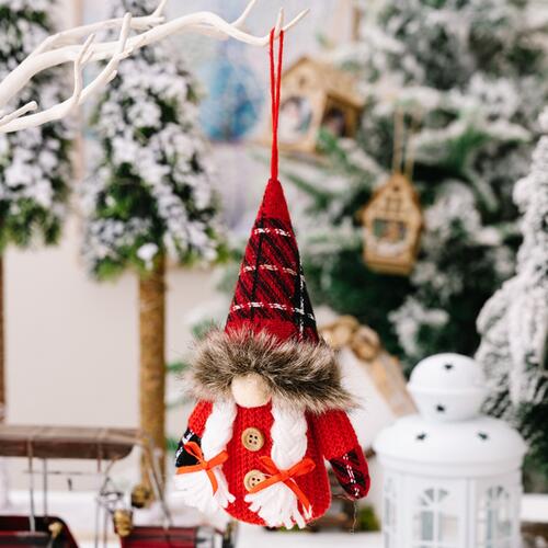 2-Piece Christmas Plaid Faceless Doll Hanging Widgets