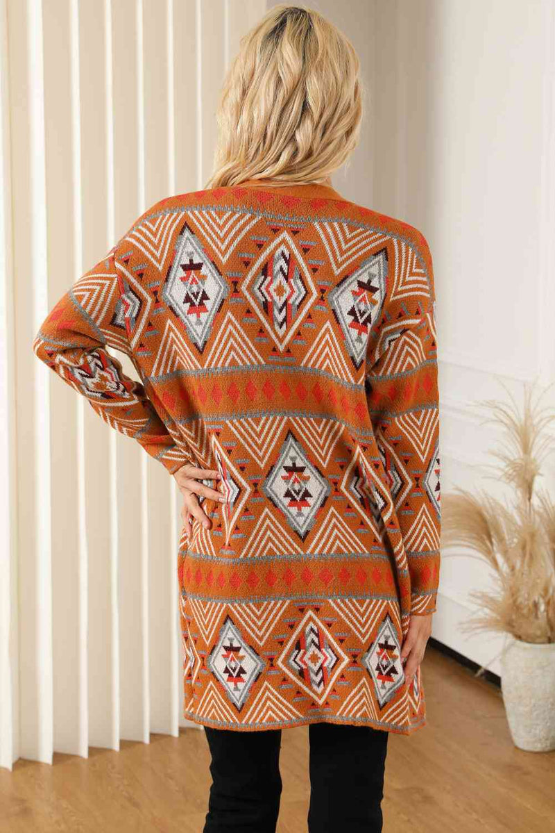 Printed Long Sleeve Cardigan