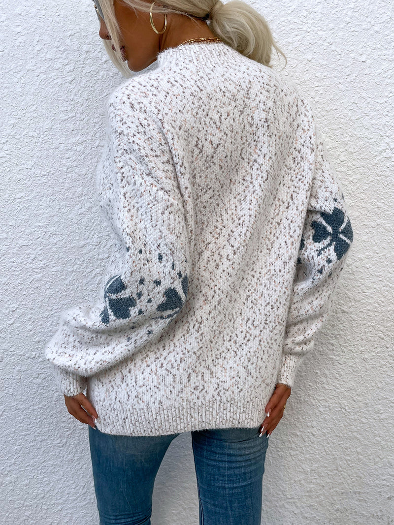 Four Leaf Clover Mock Neck Sweater