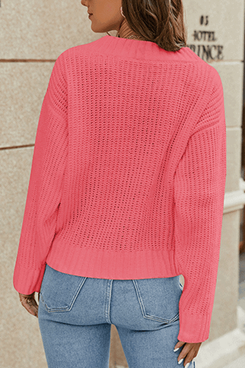 Surplice Neck Long Sleeve Sweater