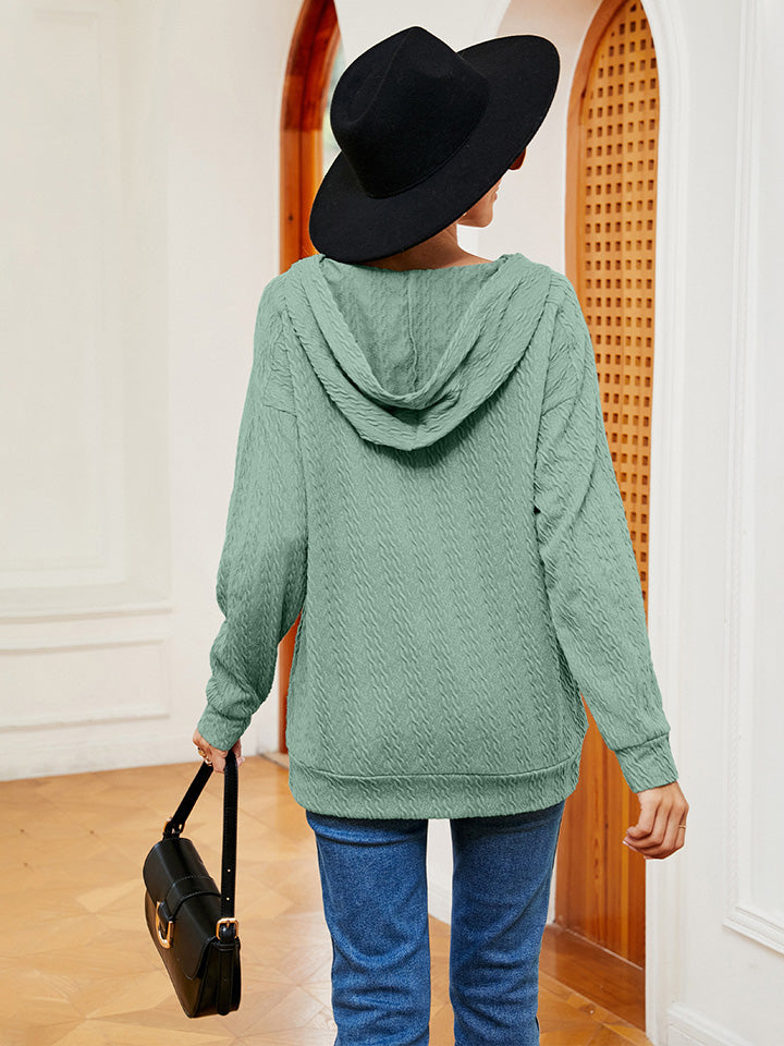 Lace-Up Long Sleeve Hoodie