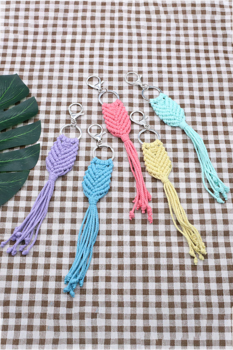 Assorted 4-Pack Handmade Fringe Keychain