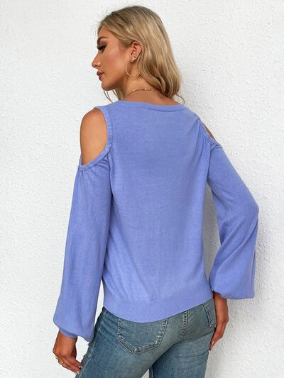 Round Neck Cold Shoulder T-Shirt