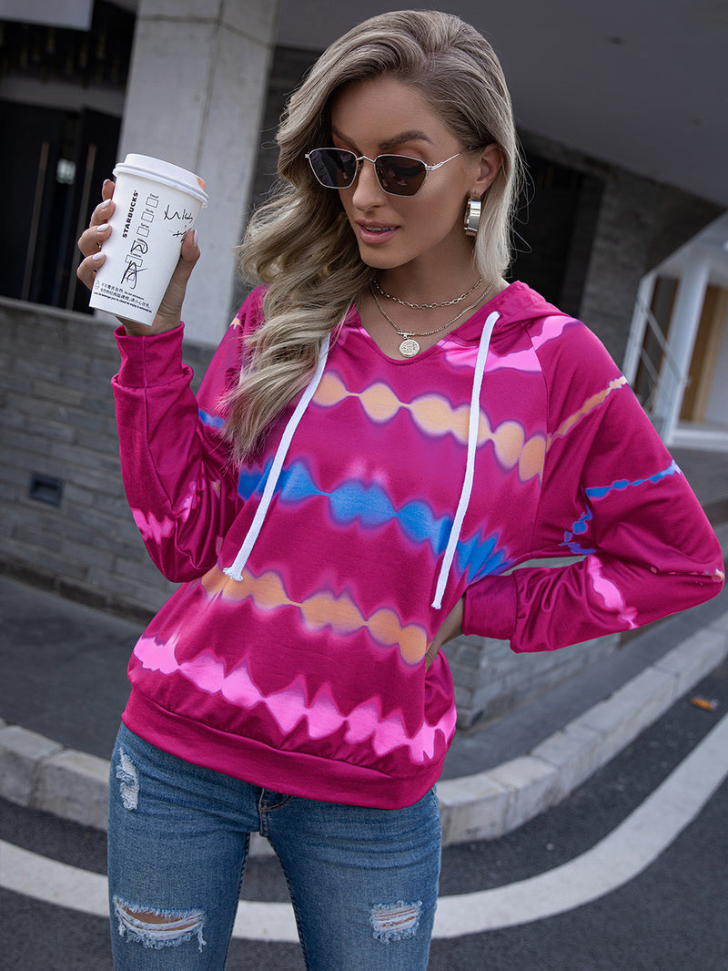 Tie Dye Raglan Sleeve Hoodie