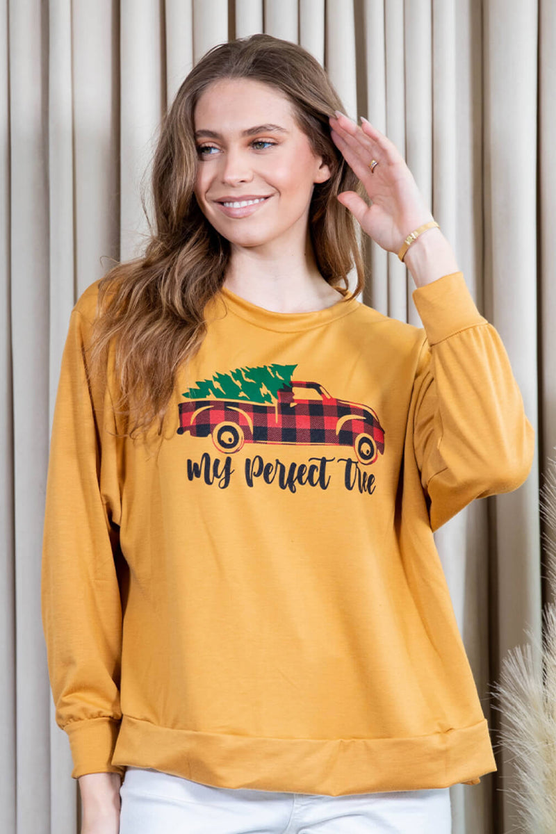 SAMPLE Sew In Love Full Size MY PERFECT TREE Graphic Sweatshirt 1X