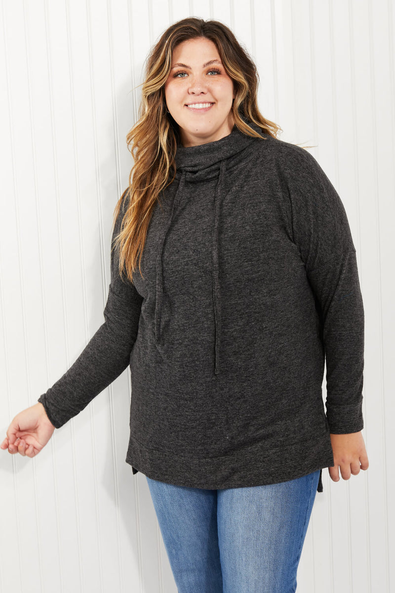 SAMPLE Zenana Full Size Brushed Funnel Neck Sweater1X