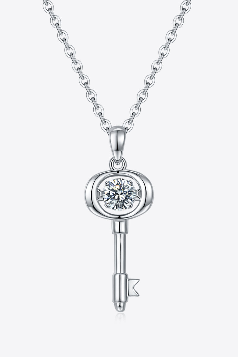 Moissanite Key Pendant Necklace