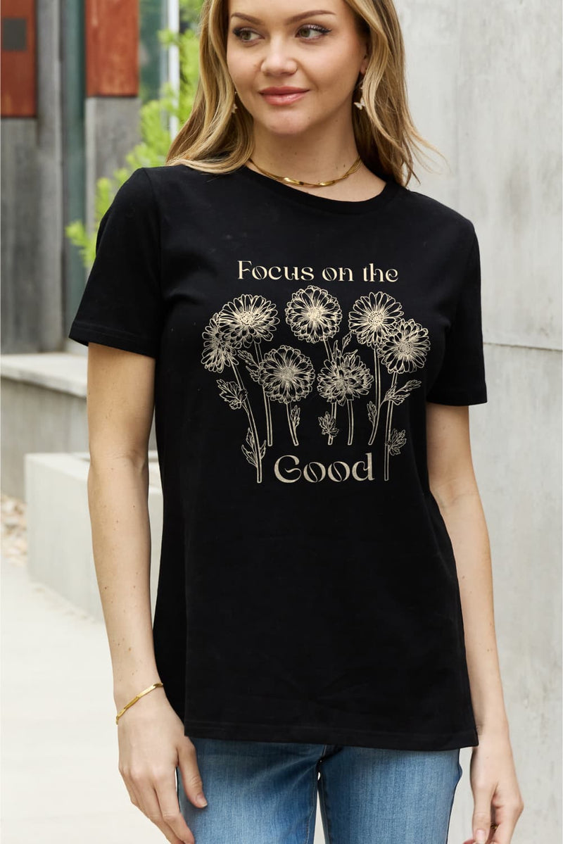 Simply Love Full Size FOCUS ON THE GOOD Graphic Cotton Tee
