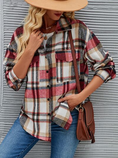 Plaid Button Up Collared Neck Shirt