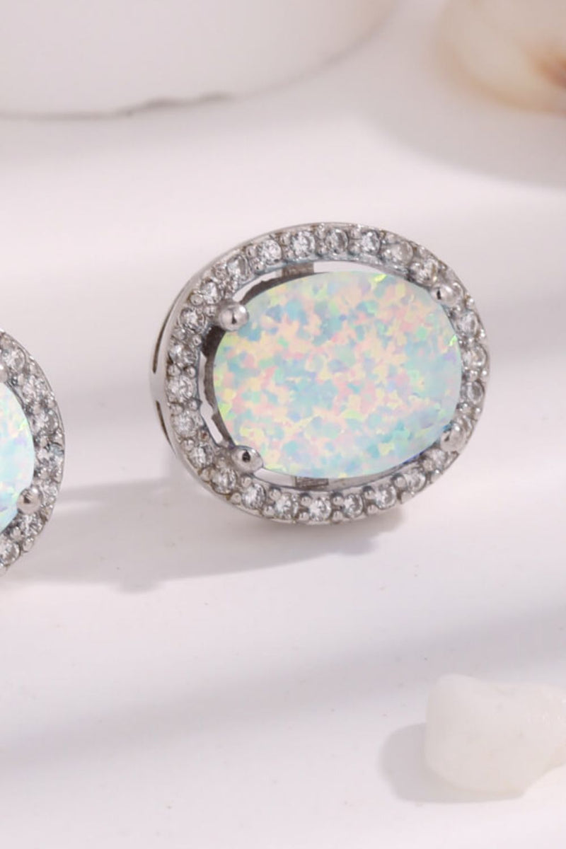 Opal Round Earrings