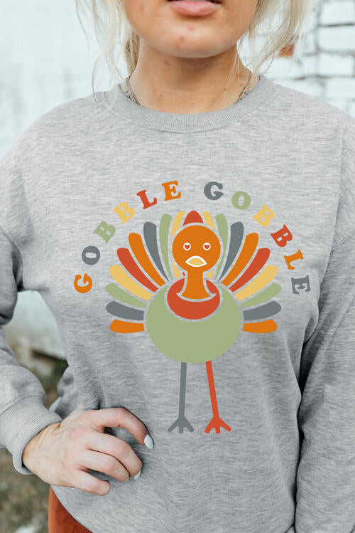 GOBBLE GOBBLE Graphic Long Sleeve Sweater