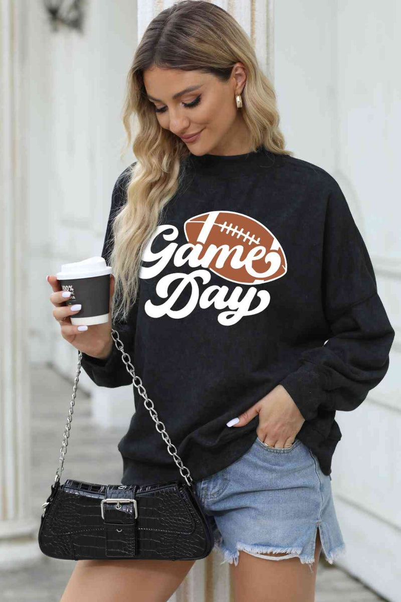 GAME DAY Graphic Drop Shoulder Sweatshirt