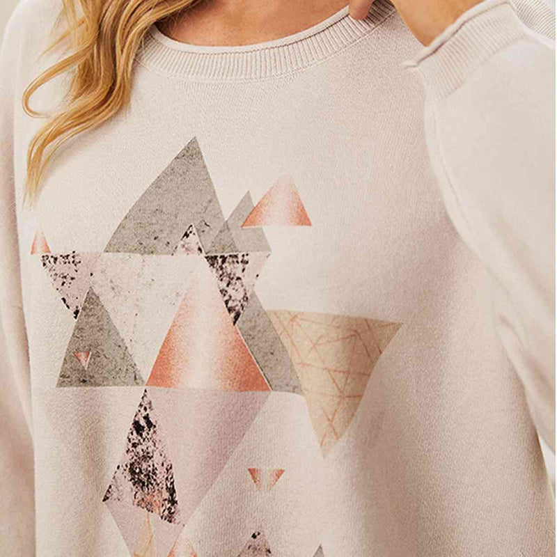 Geometric Graphic Dropped Shoulder Top