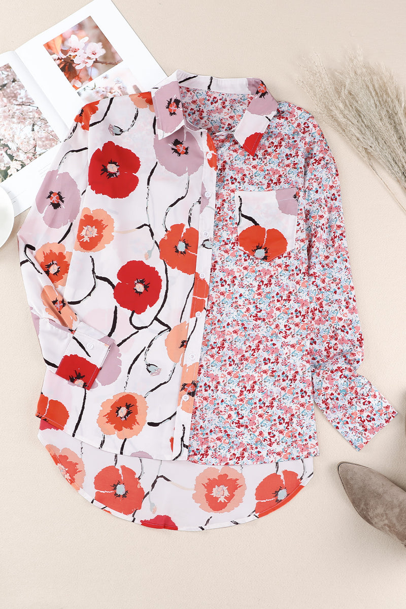 Printed Button Up Dropped Shoulder Shirt